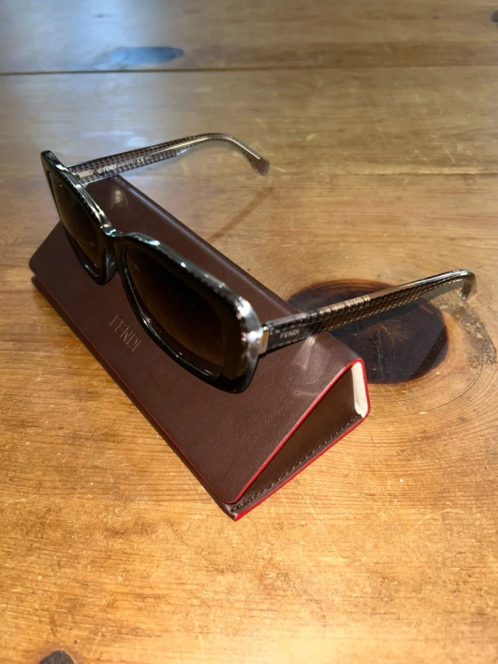 Fendi FF0002/S Brown Square Sunglasses | Logo Print Arms | 62-18-140